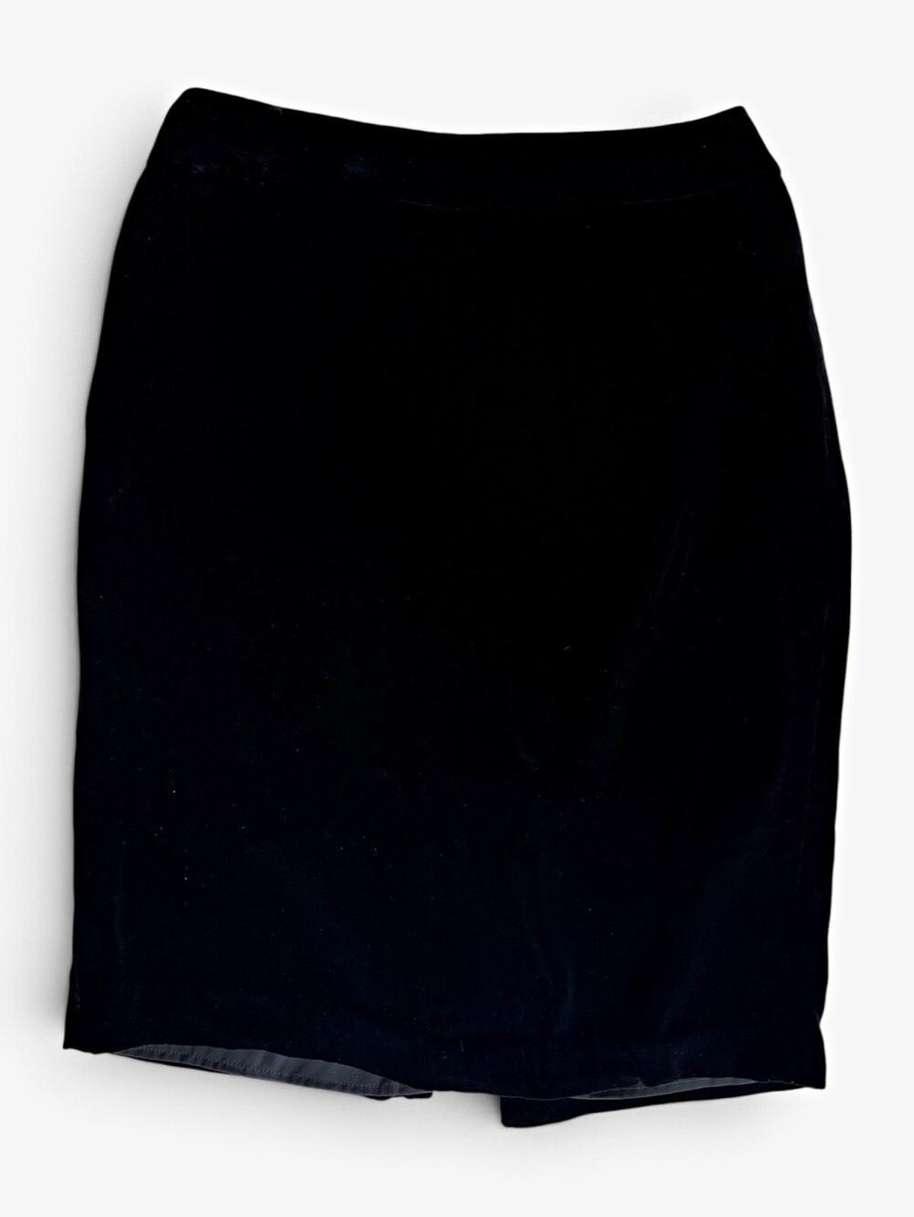 Armani Collezioni Black Velvet Pencil Knee Skirt 42 Lined Zip